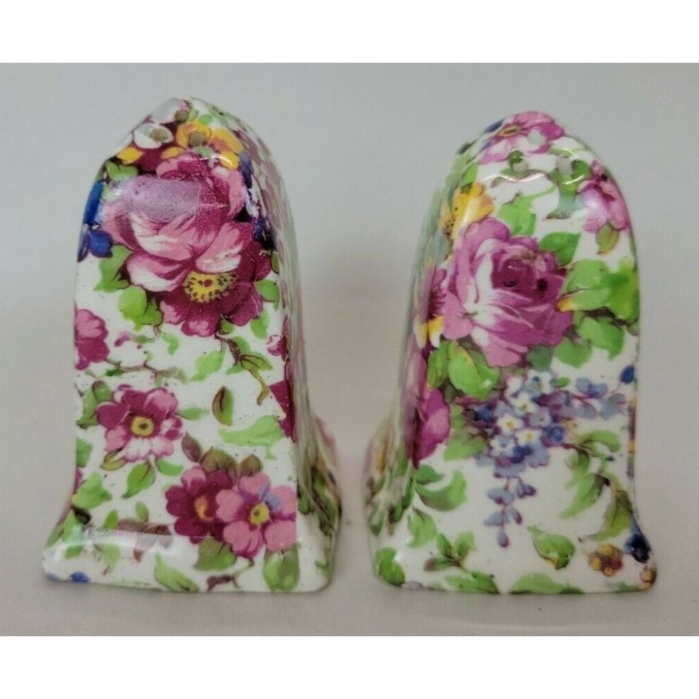 Vintage Floral Chintz Salt &‎ Pepper Shakers England